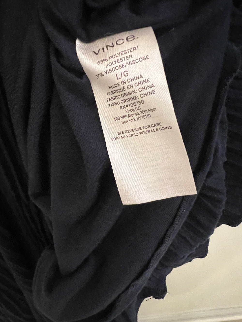Vince Pleated Scoop Neck Midi Dress - Navy - L NWOT - Picture 6 of 6